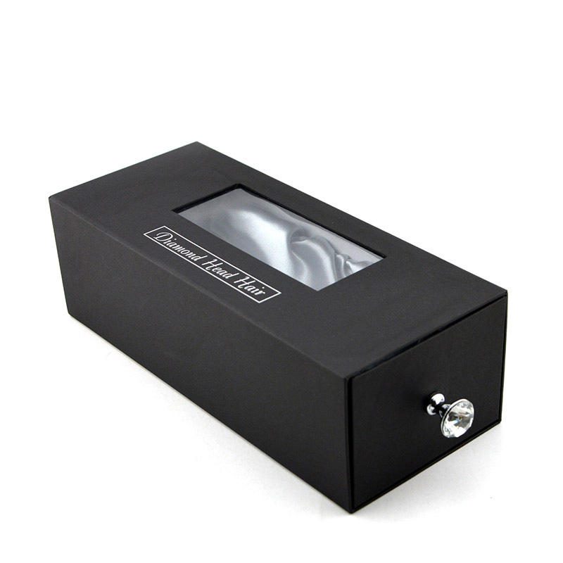 Hot sale luxury black picture window packaging gift box