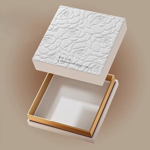 Customizable Rose Pattern Lid and Base Box