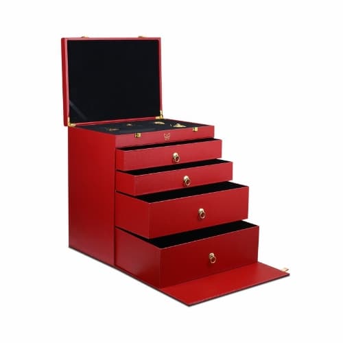 Customizable Red Multi Drawer Paper Gift Box for Jewelry