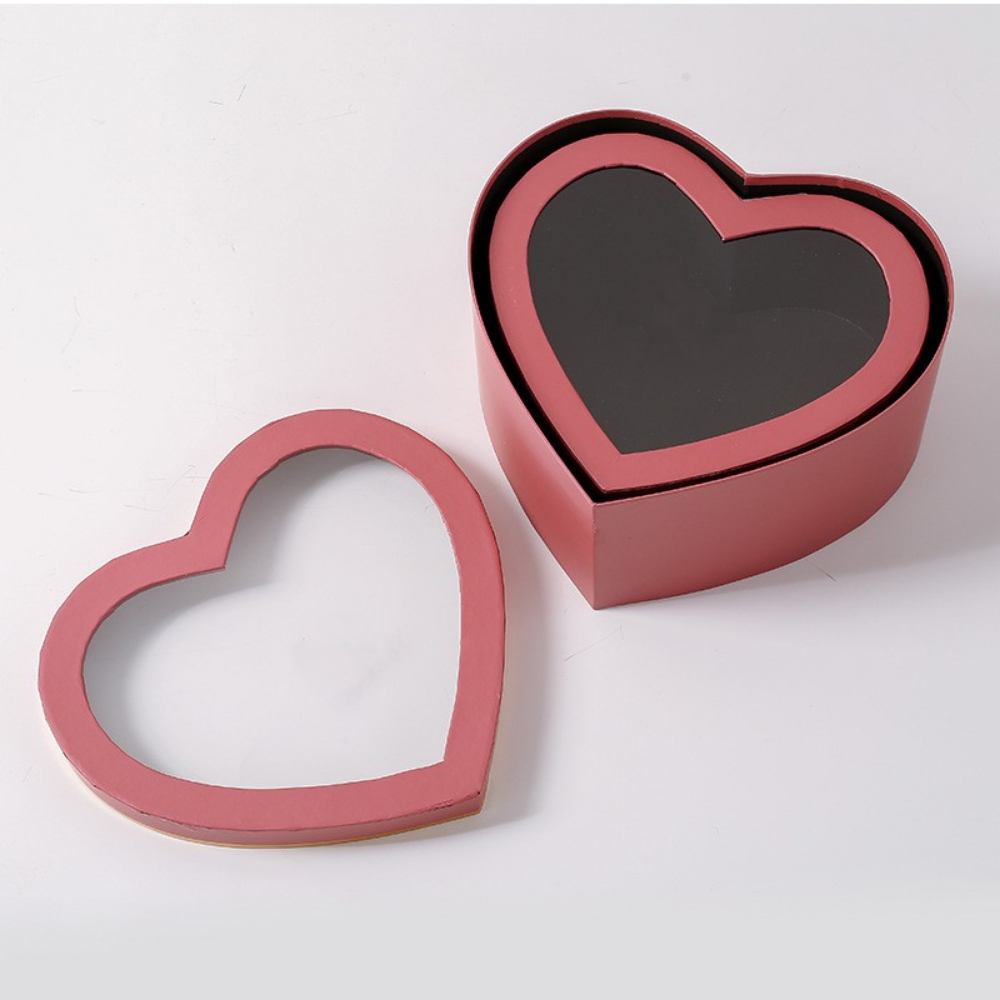 Custom Heart Shaped Window Paper Gift Boxes