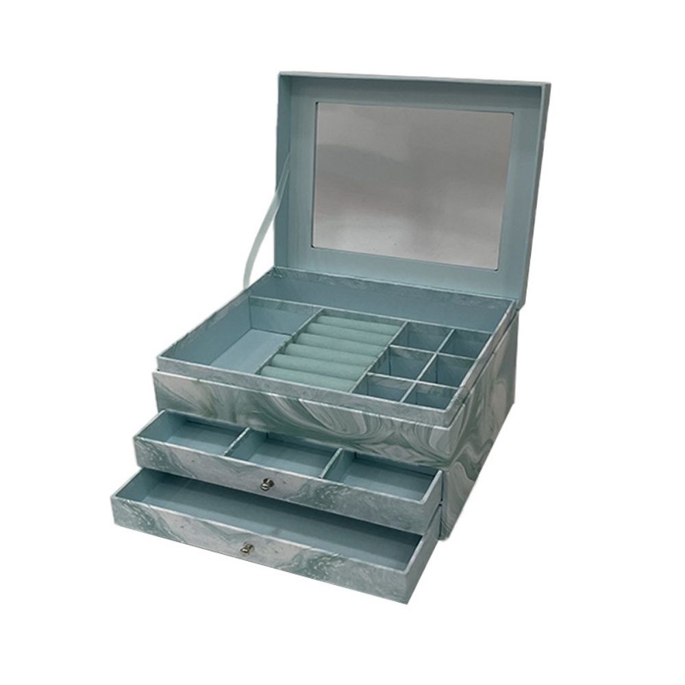 Customizable Paper Jewelry/Makeup Organizer with Mirror & Drawers
