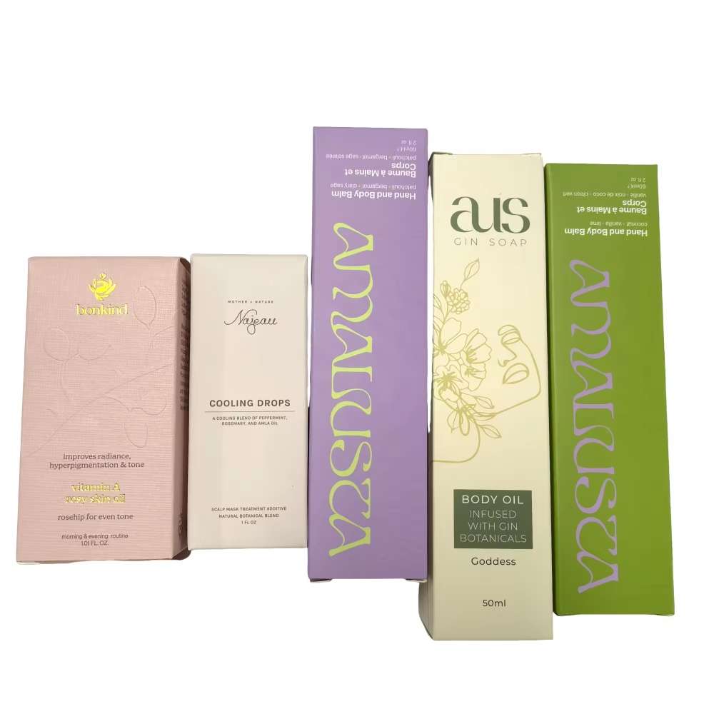 Eco-Friendly Custom Logo Printed Rigid Cardboard Kraft Box Small Cardboard Carton for Perfume Lipstick Cosmetic Paper Boxes