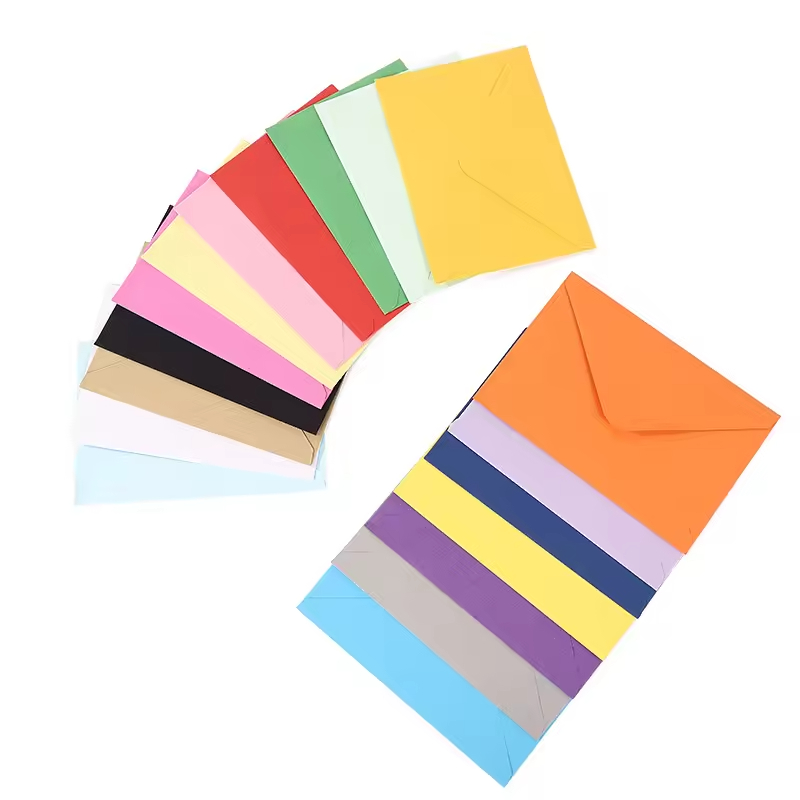 Customized Printed Wedding Party Invitation Thank You Gift Card Pearl Paper Shipping Envelope Packaging 10x3.8cm