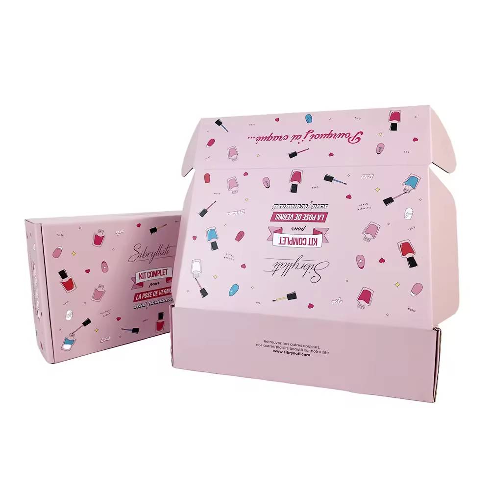 Hot Sale Customized Printing Paper Packing Box Jewelry Shoes Retail Folding Matte Pink Shipping Box