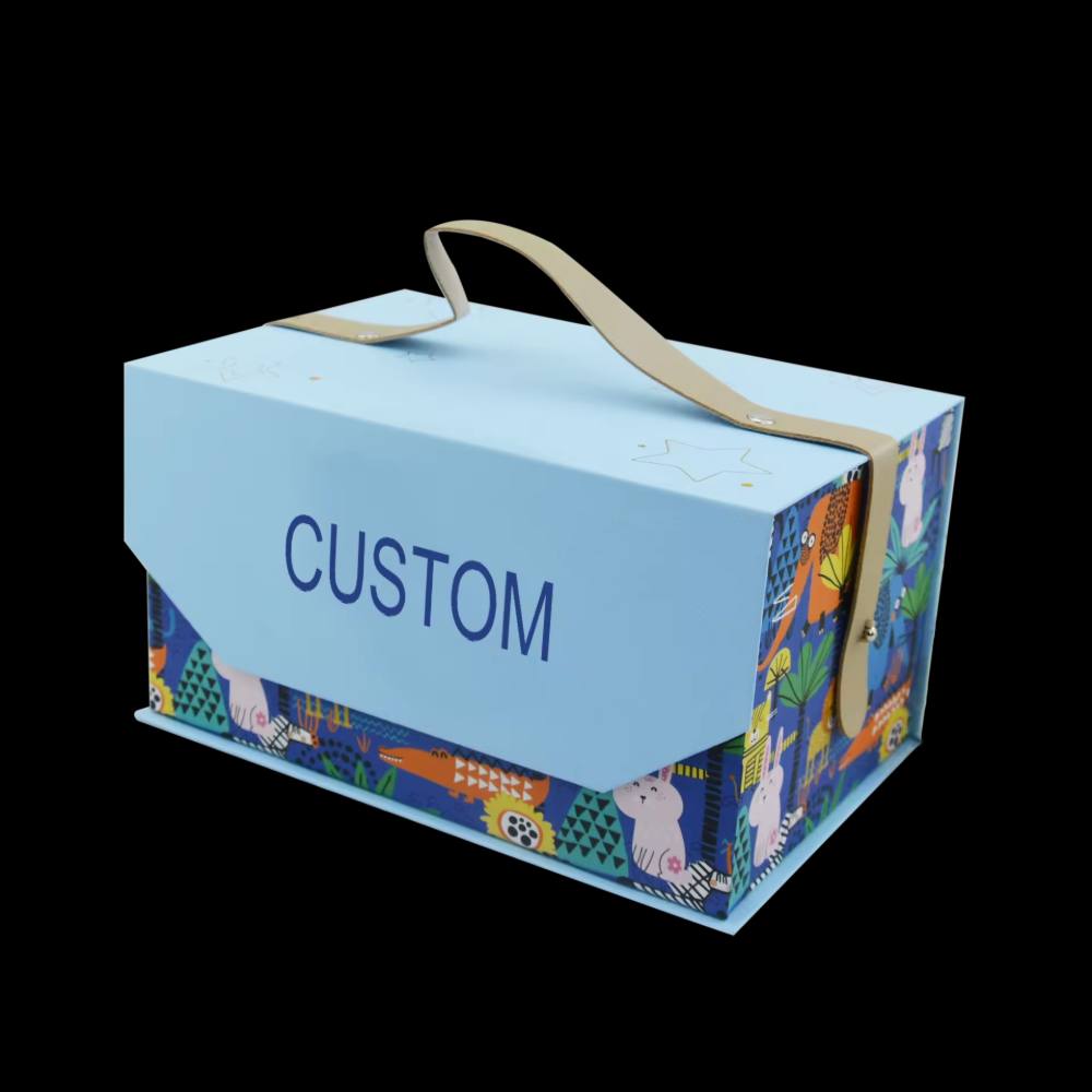 Luxury High Quality Custom Candy Packaging Magnetic Gift Box With Leather Handle