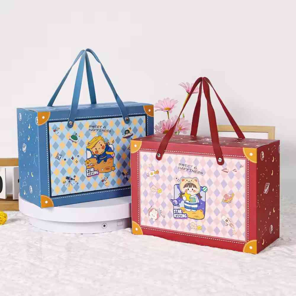 Paper Box With Handle Gift Packaging Box Luxury Custom Size