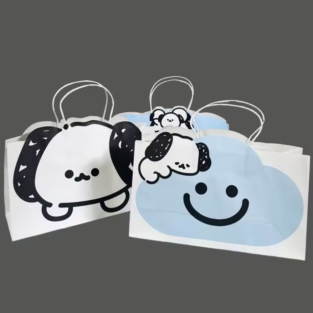Custom Cartoon Jelly Dog Cloud-Shaped Kraft Paper Bag Cute Fashion Style Gift Paper Bag for Retail Store