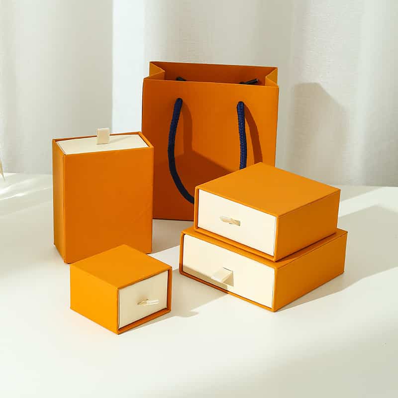 Orange paper jewelry box custom drawer box.jpg