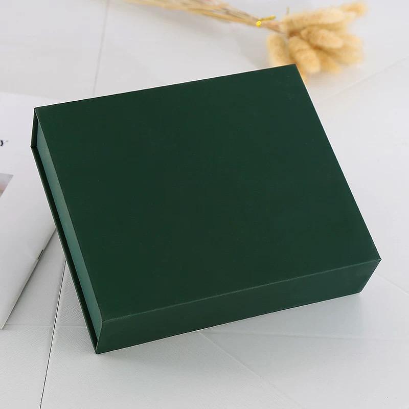 Custom Packaging Box Gift Box Dark Green Cover Satin Lined Gift Box Packaging.jpg