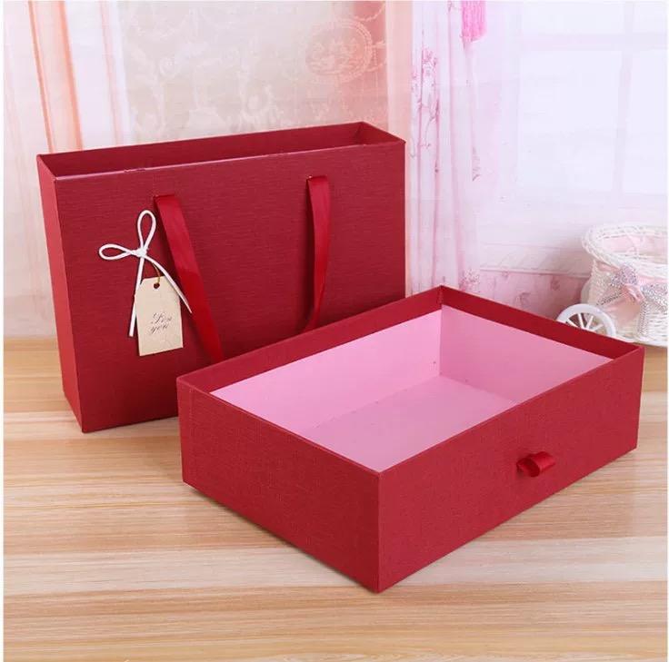Wholesale Custom Paper Bag Pink Wrapping Gift Bow Ribbon Handle Small Tote Bag.jpg